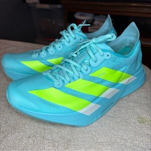 Size 9.5 - Adidas Adizero Adios Pro 4 (Blue/Neon) Men's Running Shoes